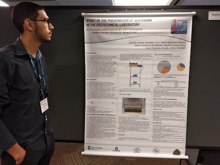 O estudante de Engenharia Civil apresentou o projeto no 61º Encontro Anual da IAEG