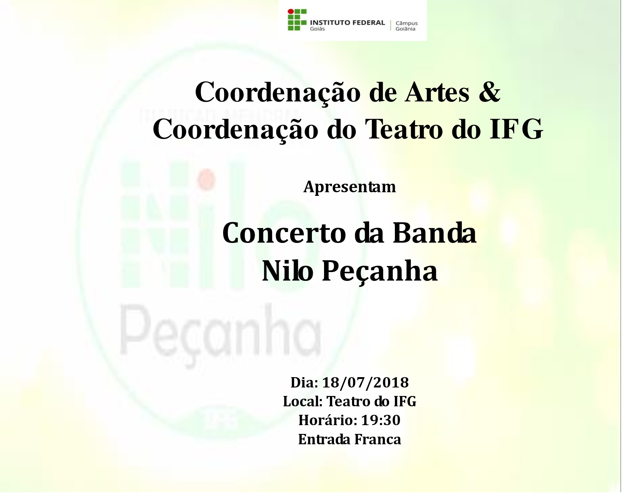 Concerto da banda Nilo Peçanha do IFG